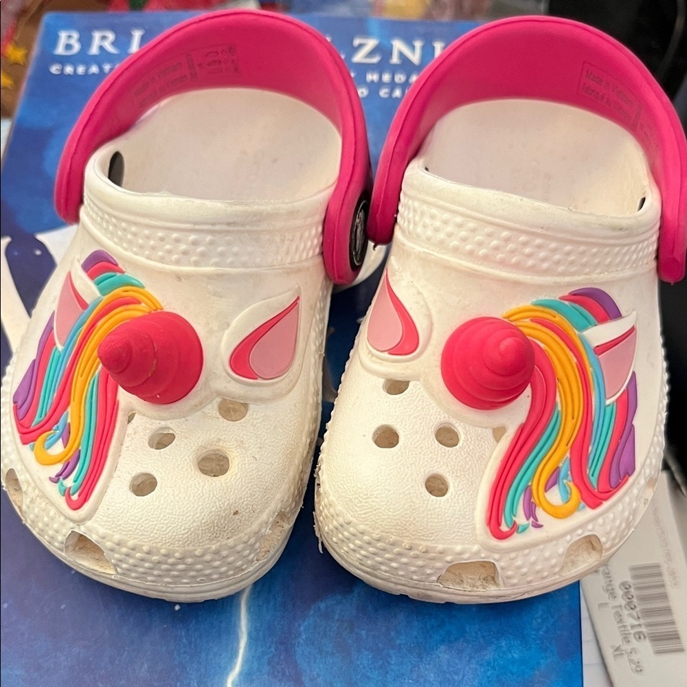Unicorn Kids Clogs - Pink and White Size C4